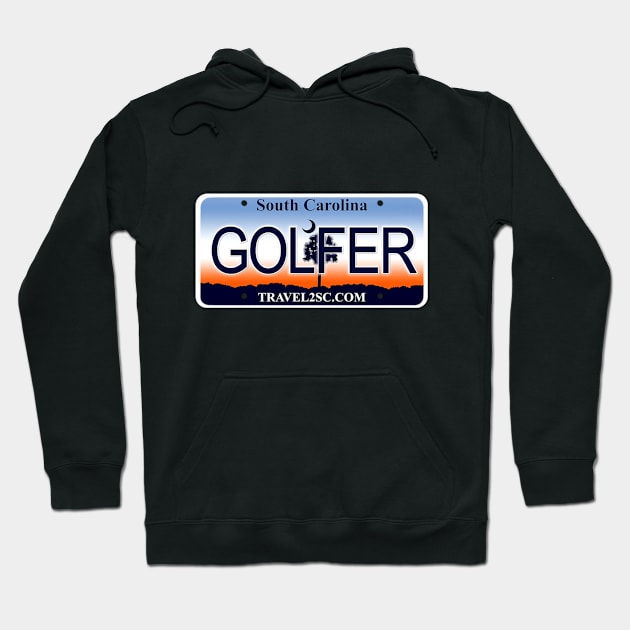 Golfer South Carolina License Plate Hoodie by Mel's Designs